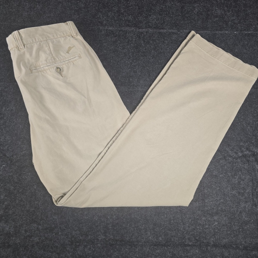 Tommy Bahama Men's 32x34 Boracay Chino Pants Khaki Cotton Tencel Stretch Flat